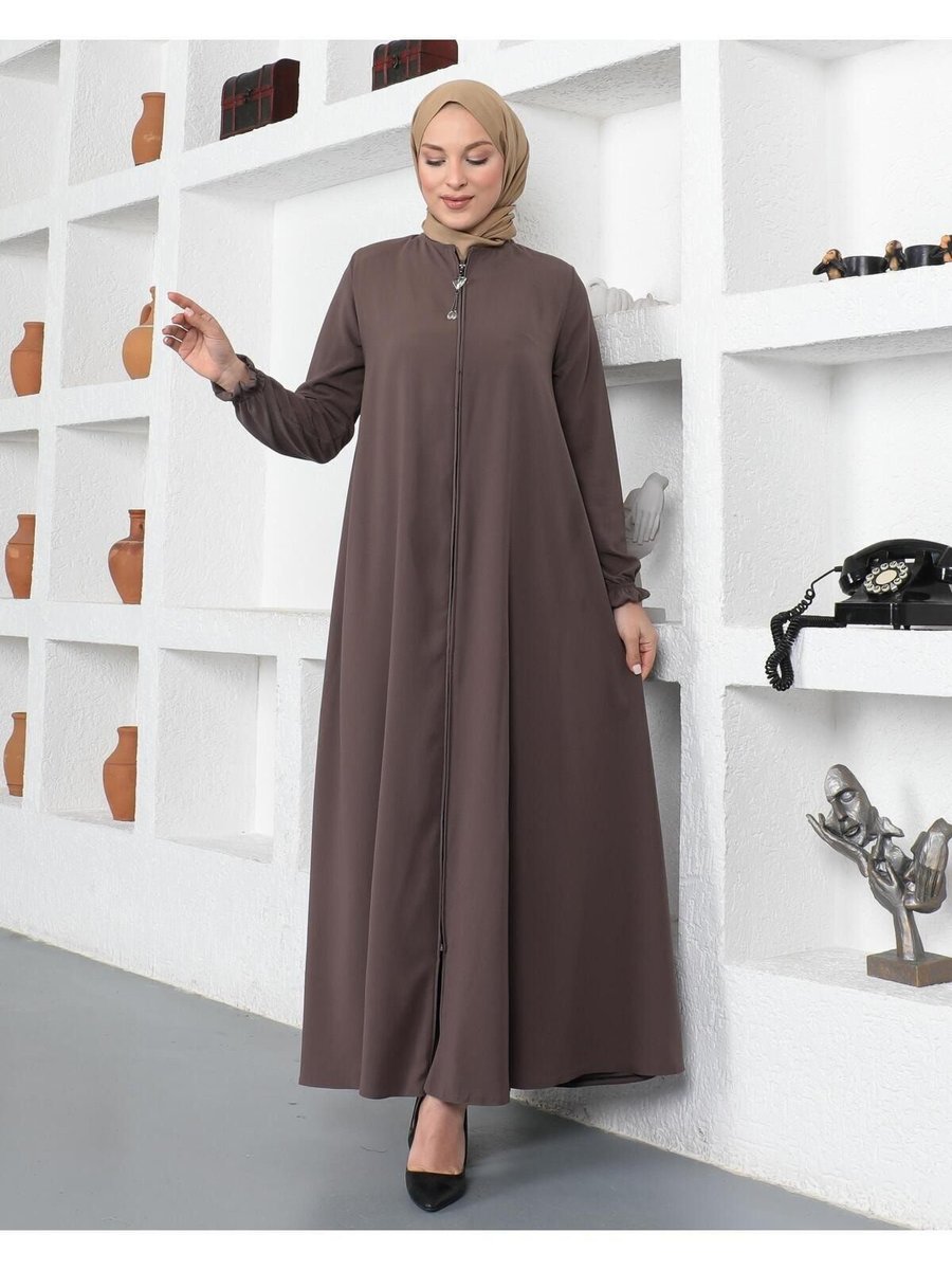 Gülmedine Medine Ipeği Mevlana Kloşlu Ferace Abaya