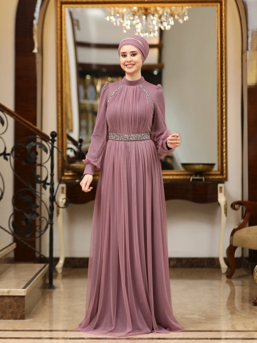 Azra Design Lavanta Abiye Elbise