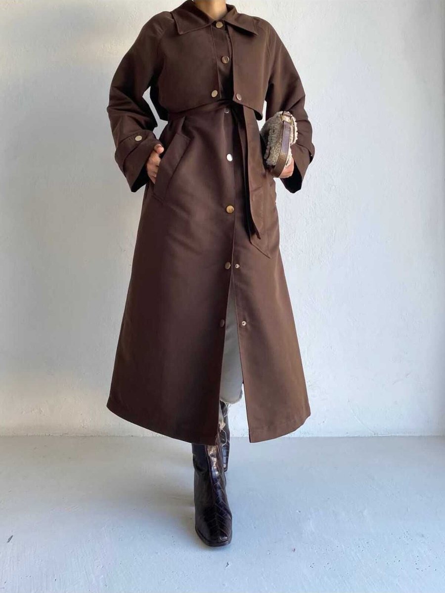 Moda Ala İçi Tamamen Astarlı Trençkot