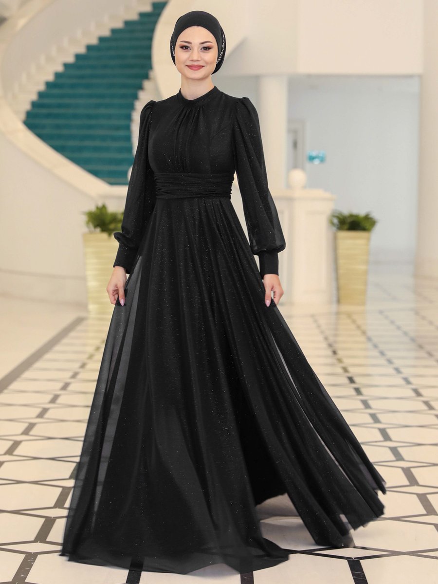 Azra Design Siyah Abiye Elbise