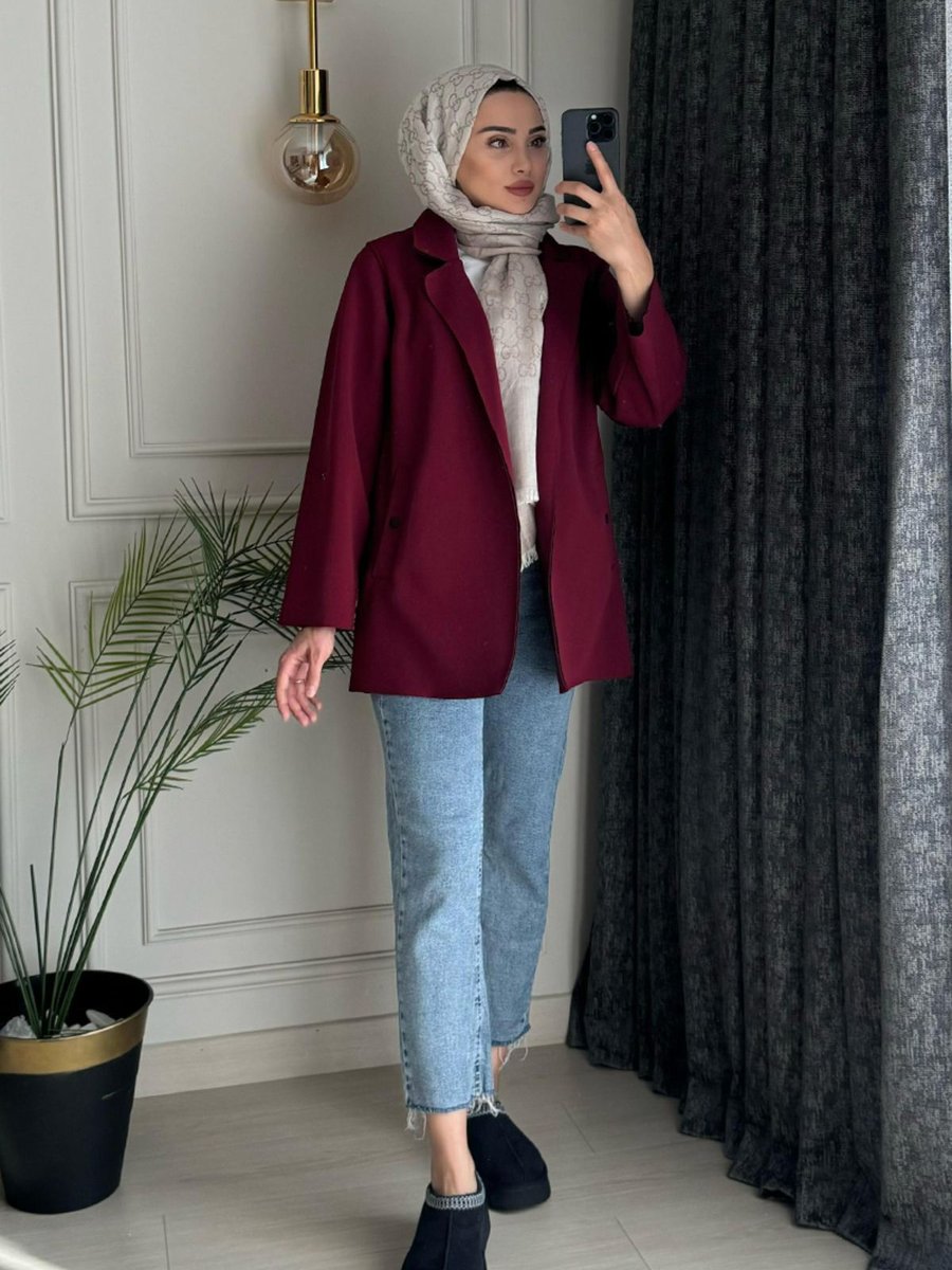 Tesemoda Cep Detay Blazer Ceket