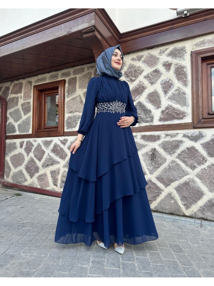 Sümeyra Kat Kat Taş İşleme Abiye Elbise