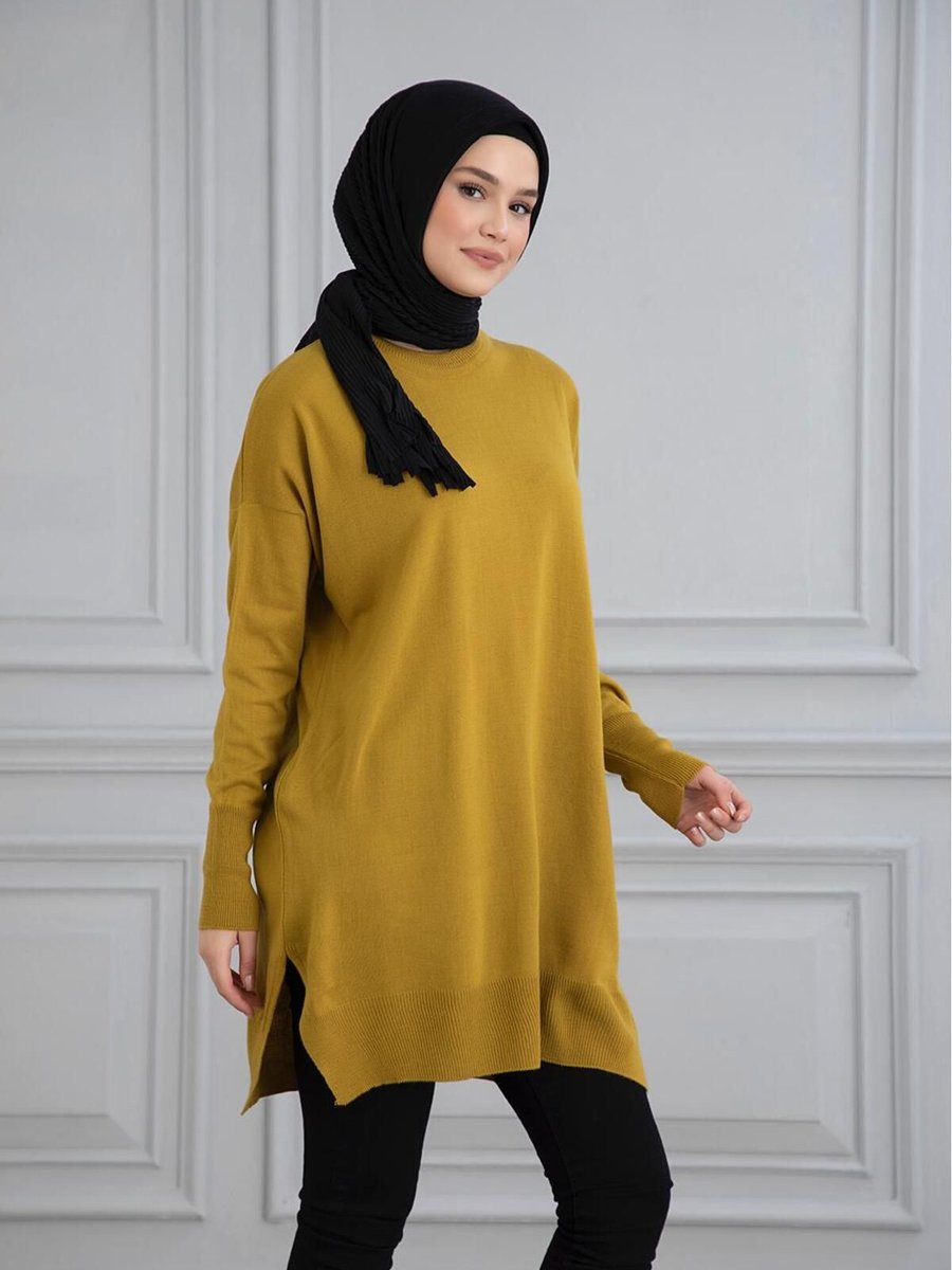 Gülce Moda İnce Merserize Oversize Salaş Triko Tunik