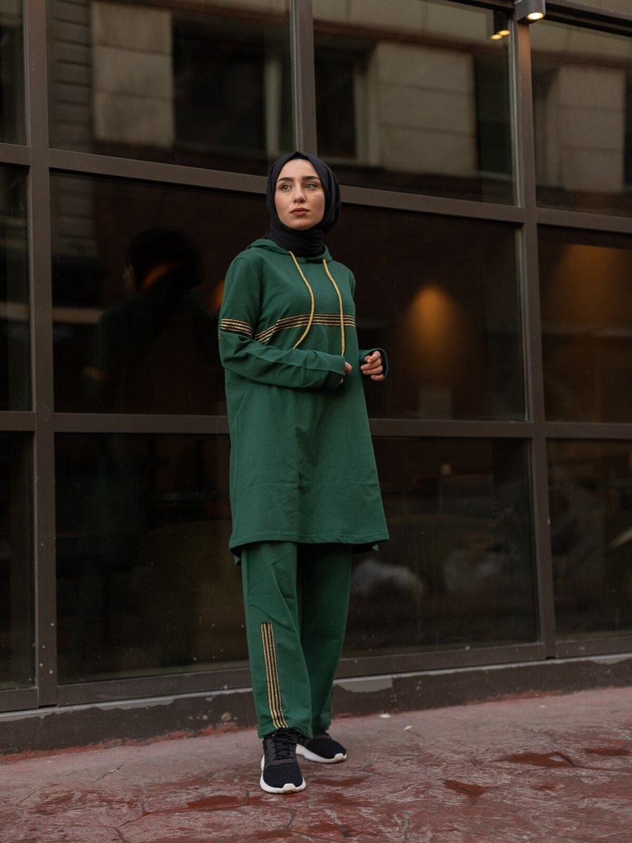 Cng Moda Sim Şerit Yeşil Eşofman Takımı