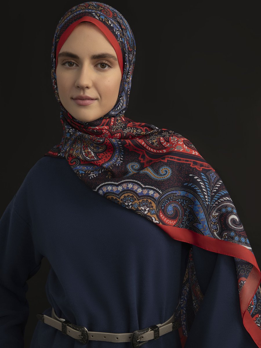 Tuva Çok Renkli Etnik Desenli Şal