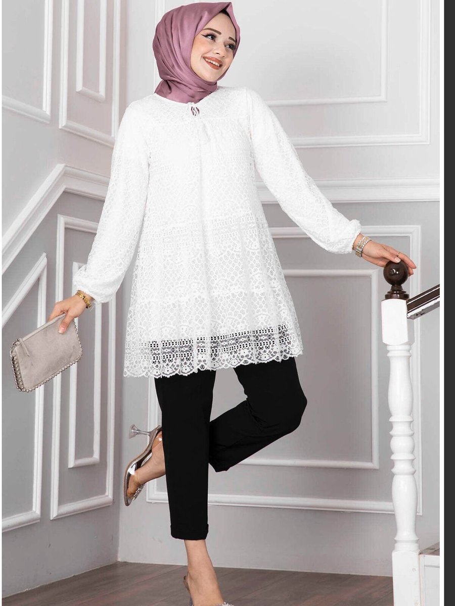 Moda Civinx Astarlı Dantel Gömlek Tunik