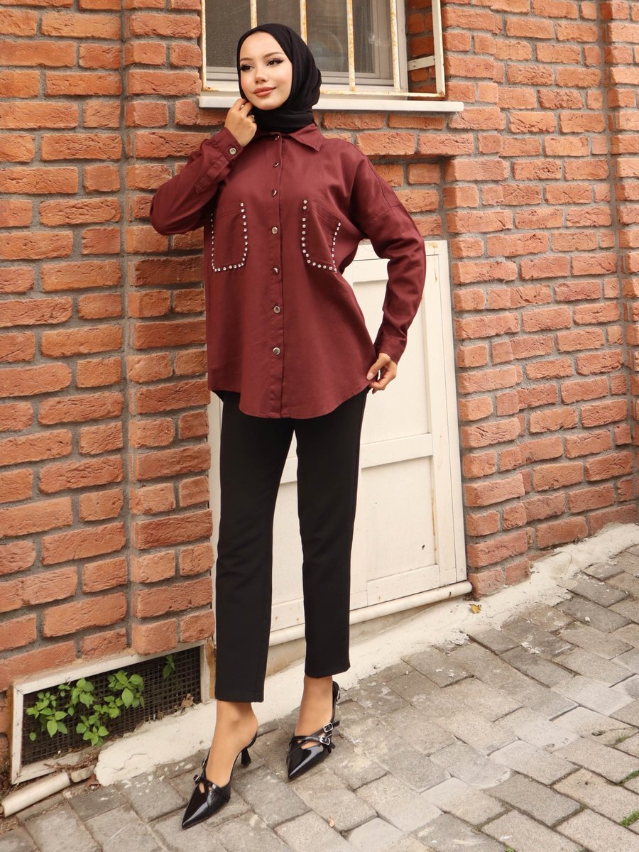 Vav Bordo İnce Gabardin Cep Taşlı Ceket