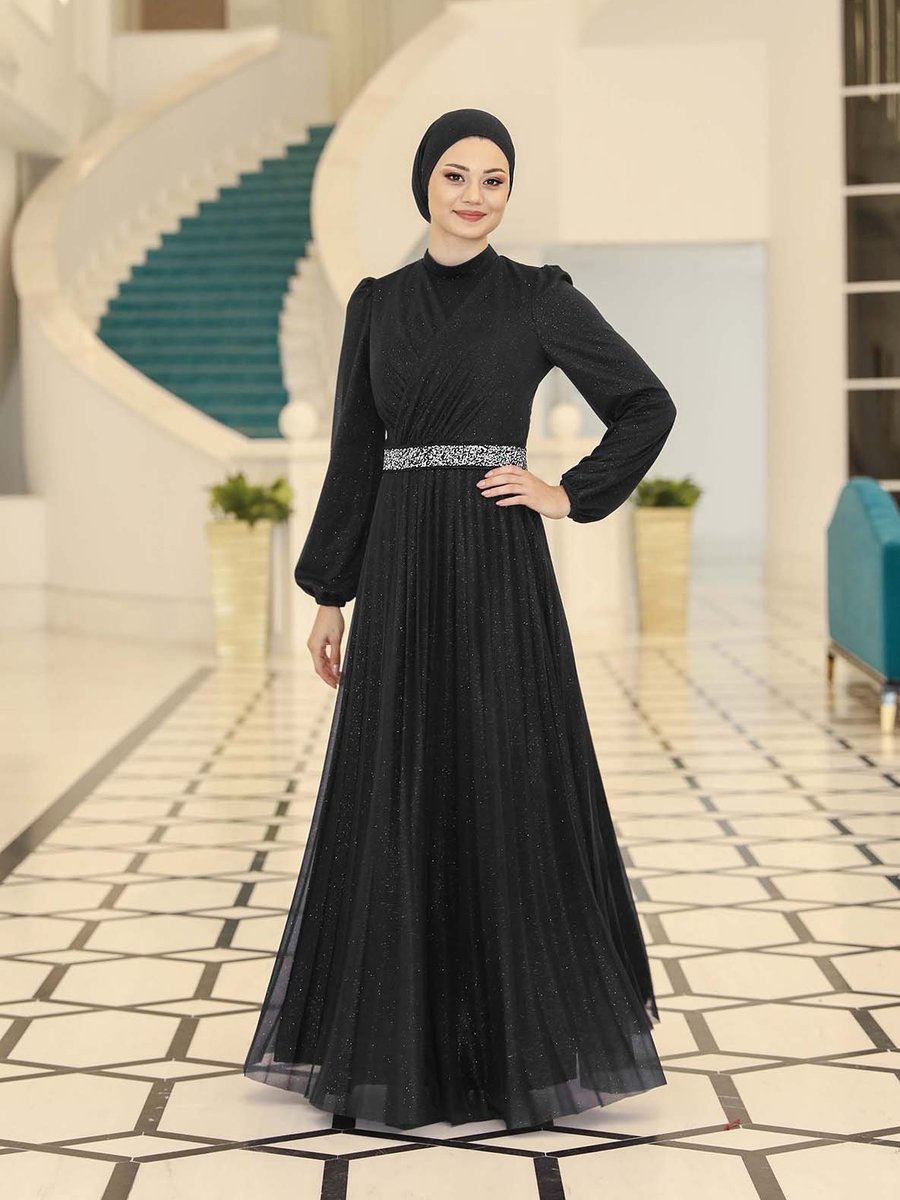 Azra Design Siyah Abiye Elbise