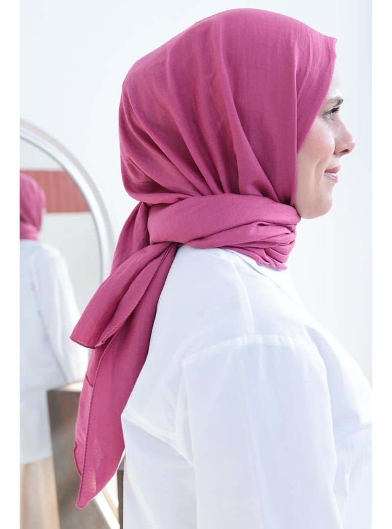 Allday Koyu Pembe Pamuklu Kraş Şal