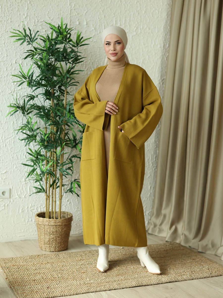 H Hijab Center Tesettür Triko Cepli Hırka