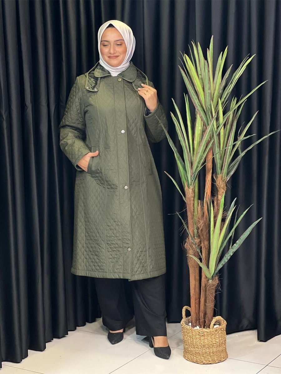 Butik Büyük Beden Kapitone Kaban