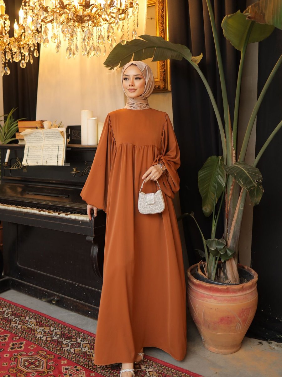 Nissra Balon Kollu Oversize Elbise Standart Beden ( ) Uyumludur