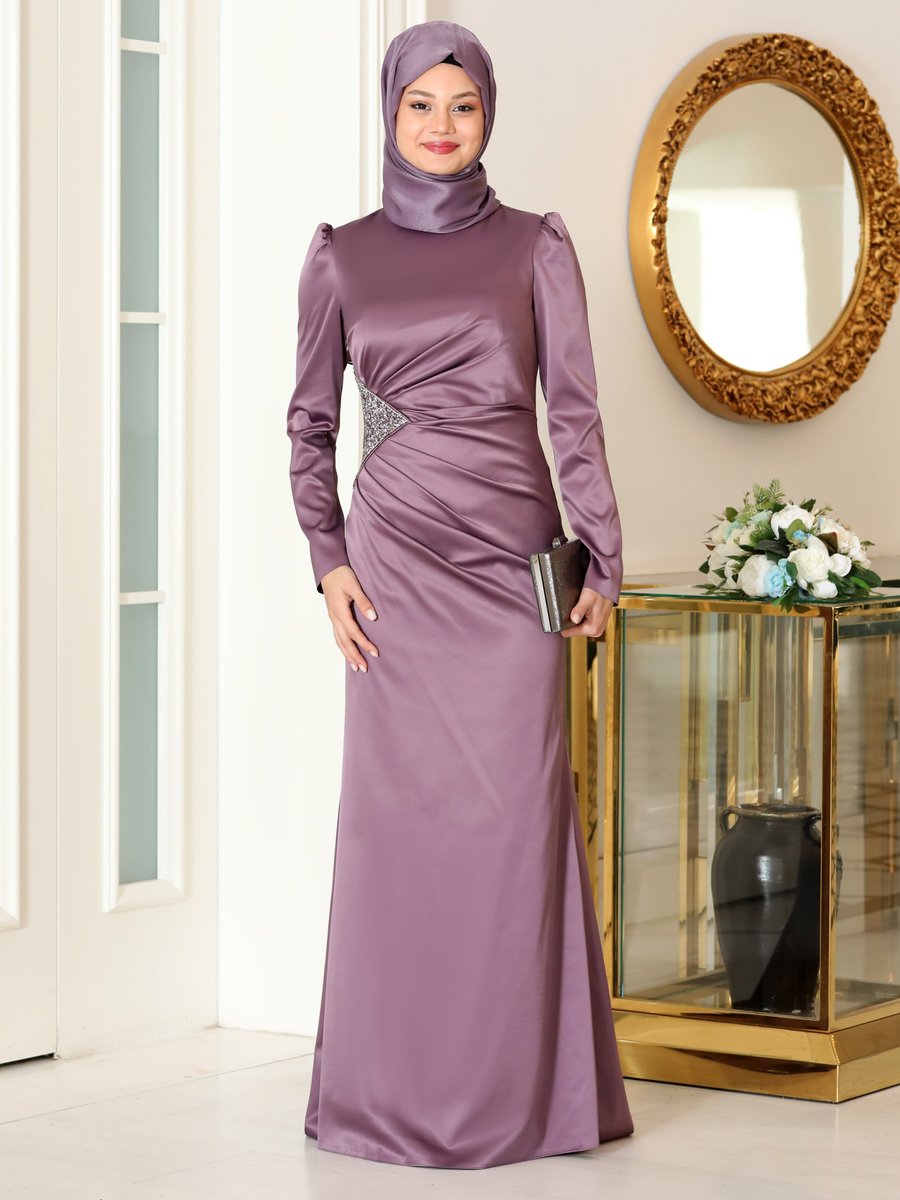 Azra Design Lavanta Efsun Abiye Elbise