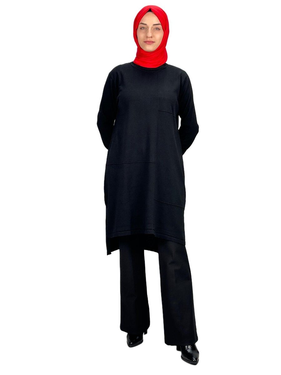 Ottoman Wear Merserize Triko Tunik Siyah
