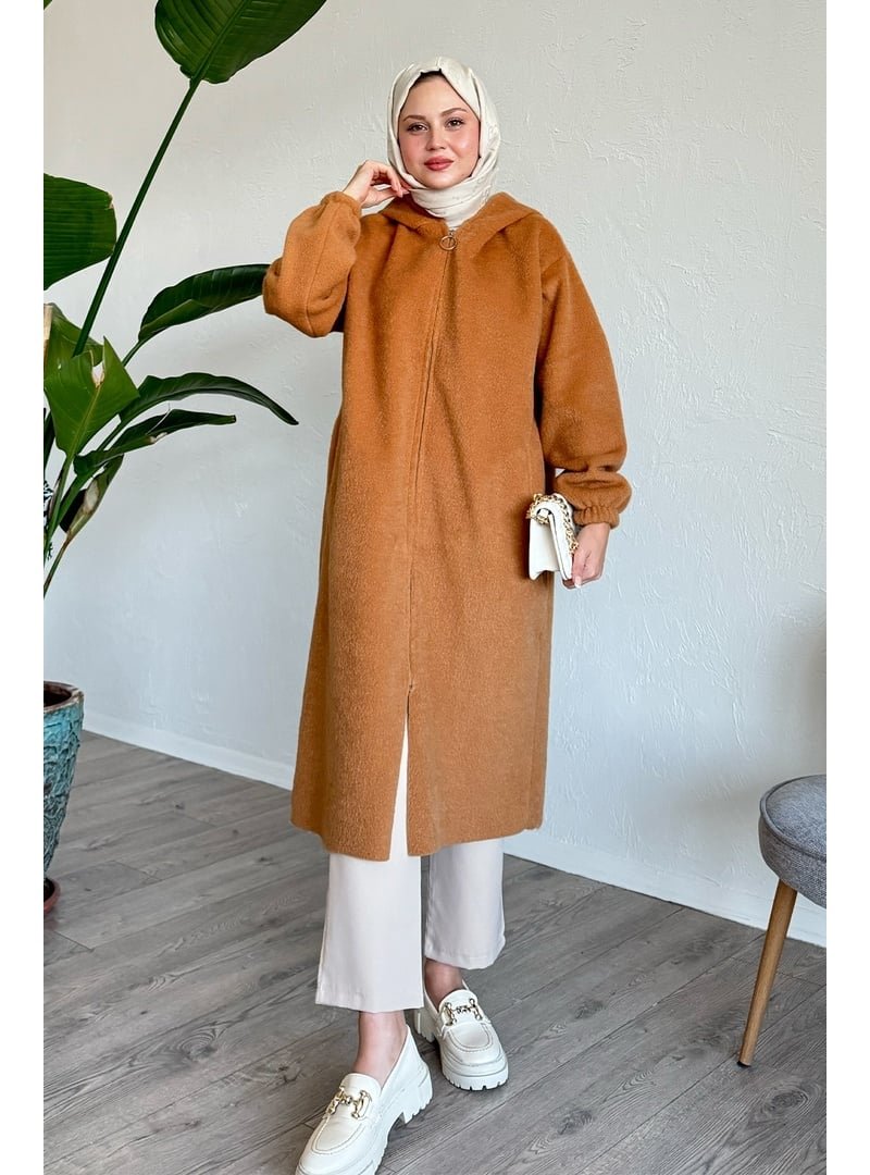 InStyle Keçe Kapüşonlu Camel Kap
