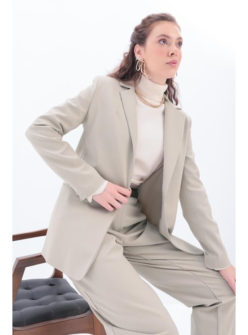 Allday Bej Astarlı Blazer Ceket