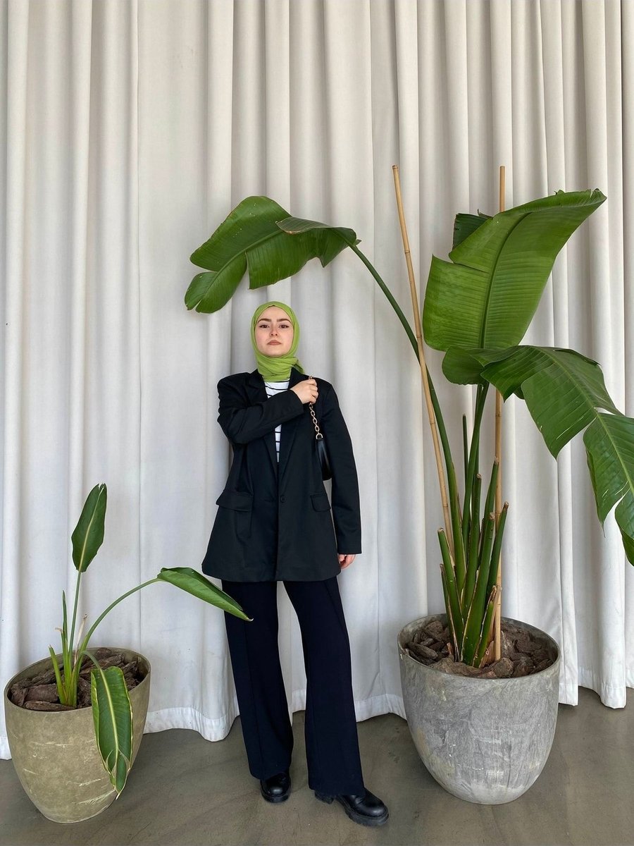Sazze Design Siyah Dikişli Pantolon