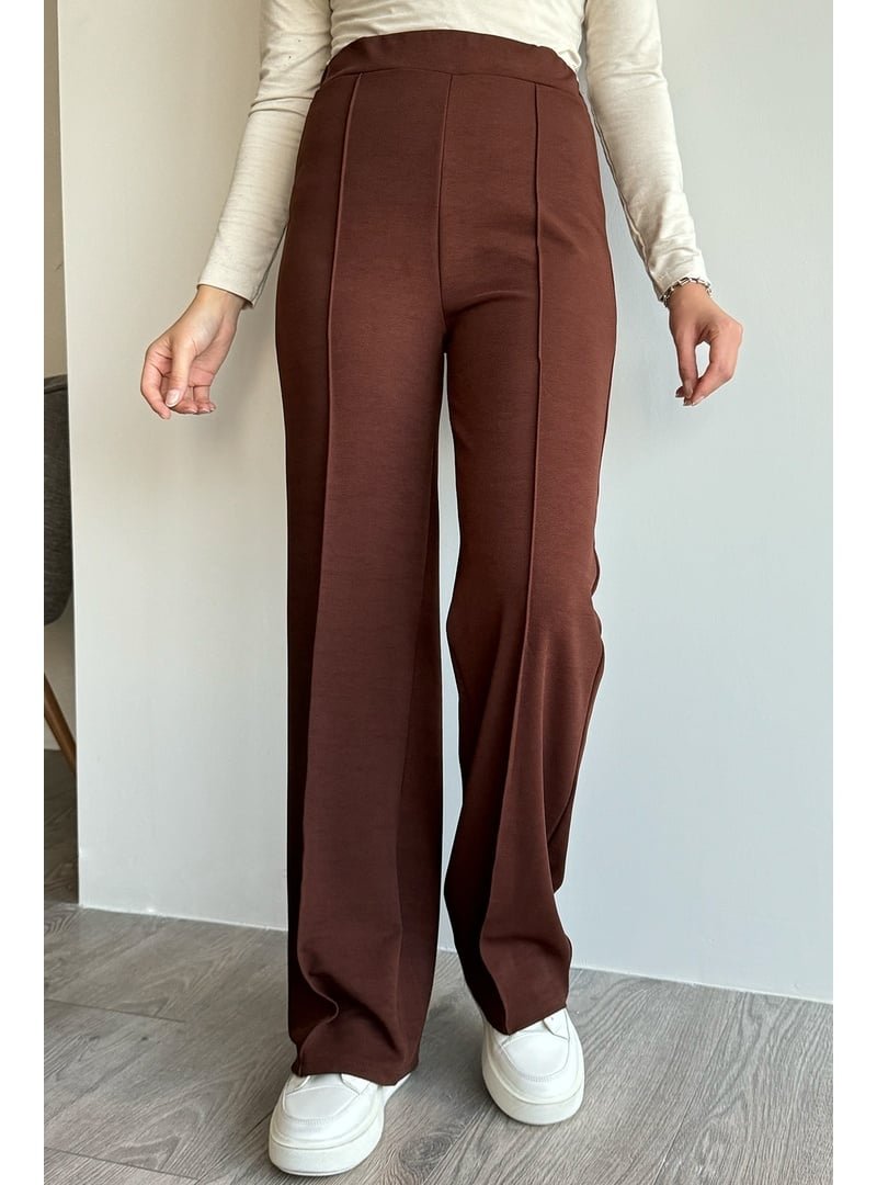 InStyle Yüksek Bel İspanyol Paça Taba Palazzo Pantolon