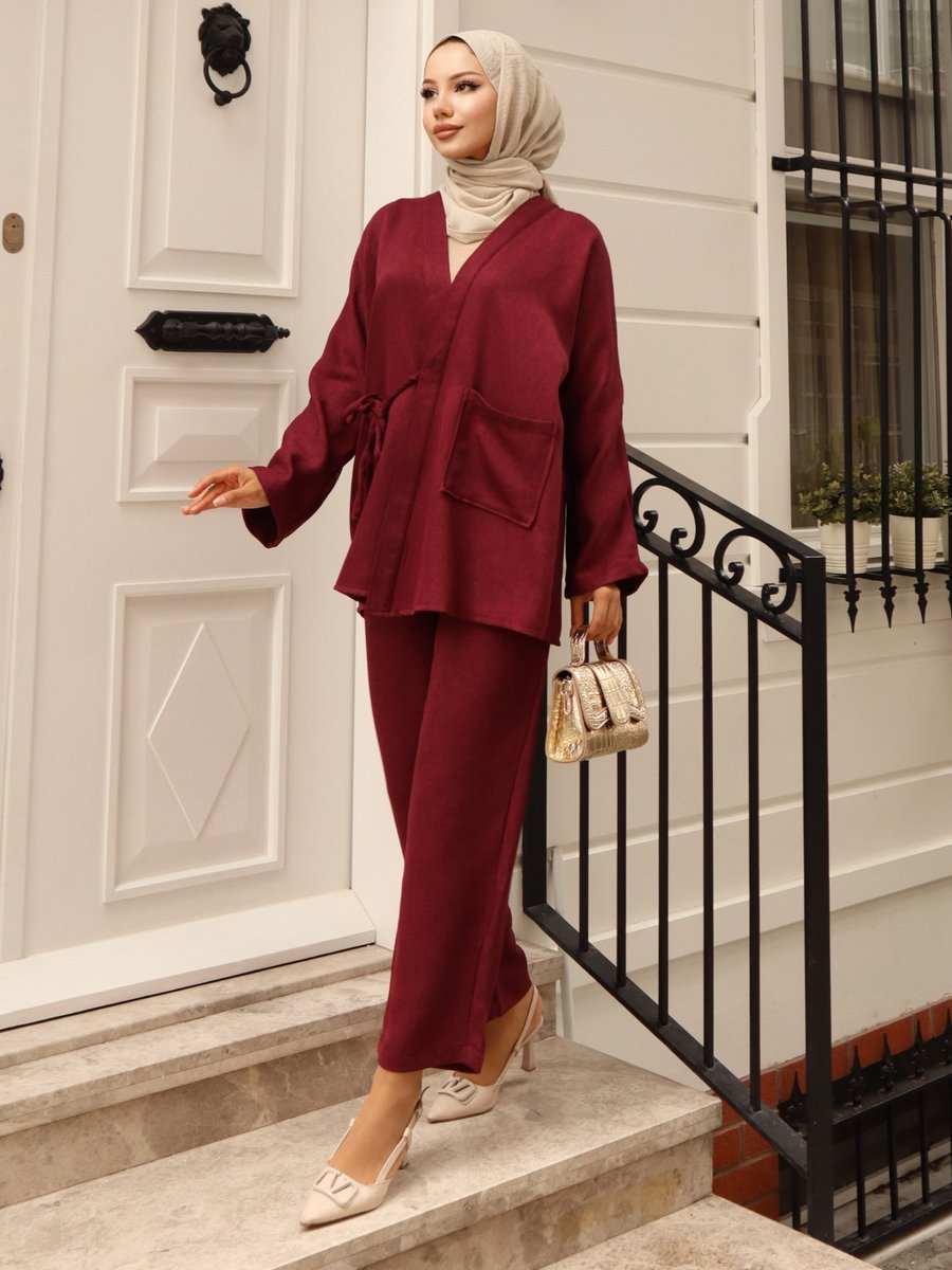 Vav Bordo Diagonel Kimono Pant.takım