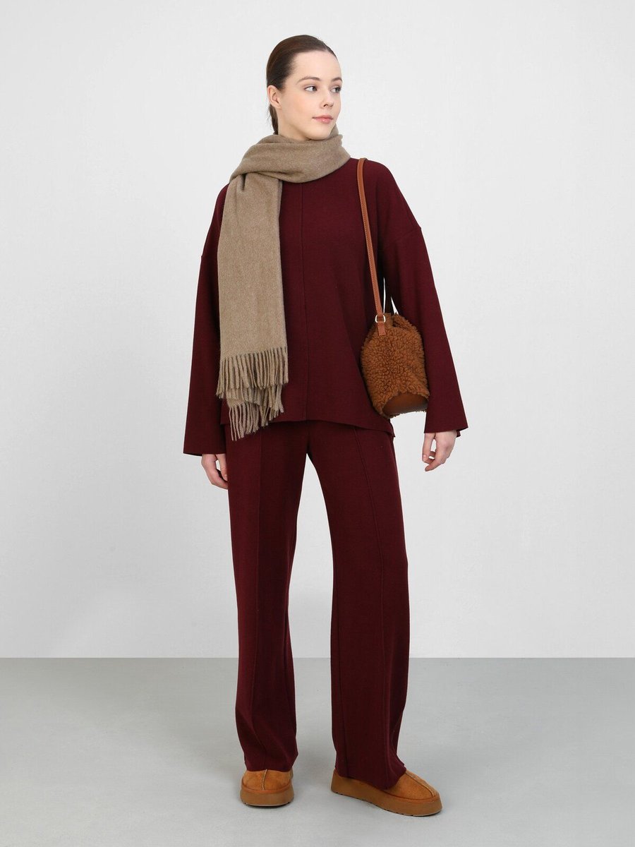 Benin Yumuşak Dokulu Selanik Sweatshirt Bordo