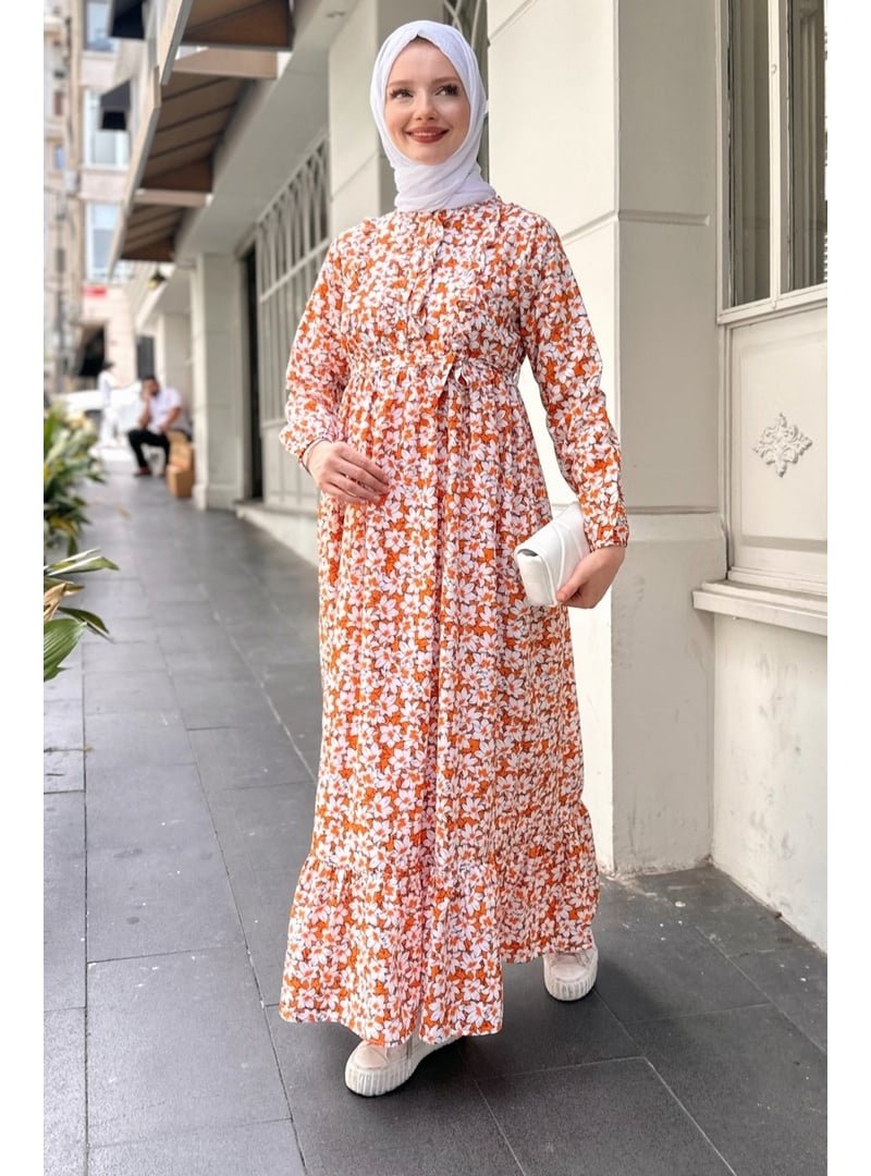 GİZCE Adella Turuncu Elbise