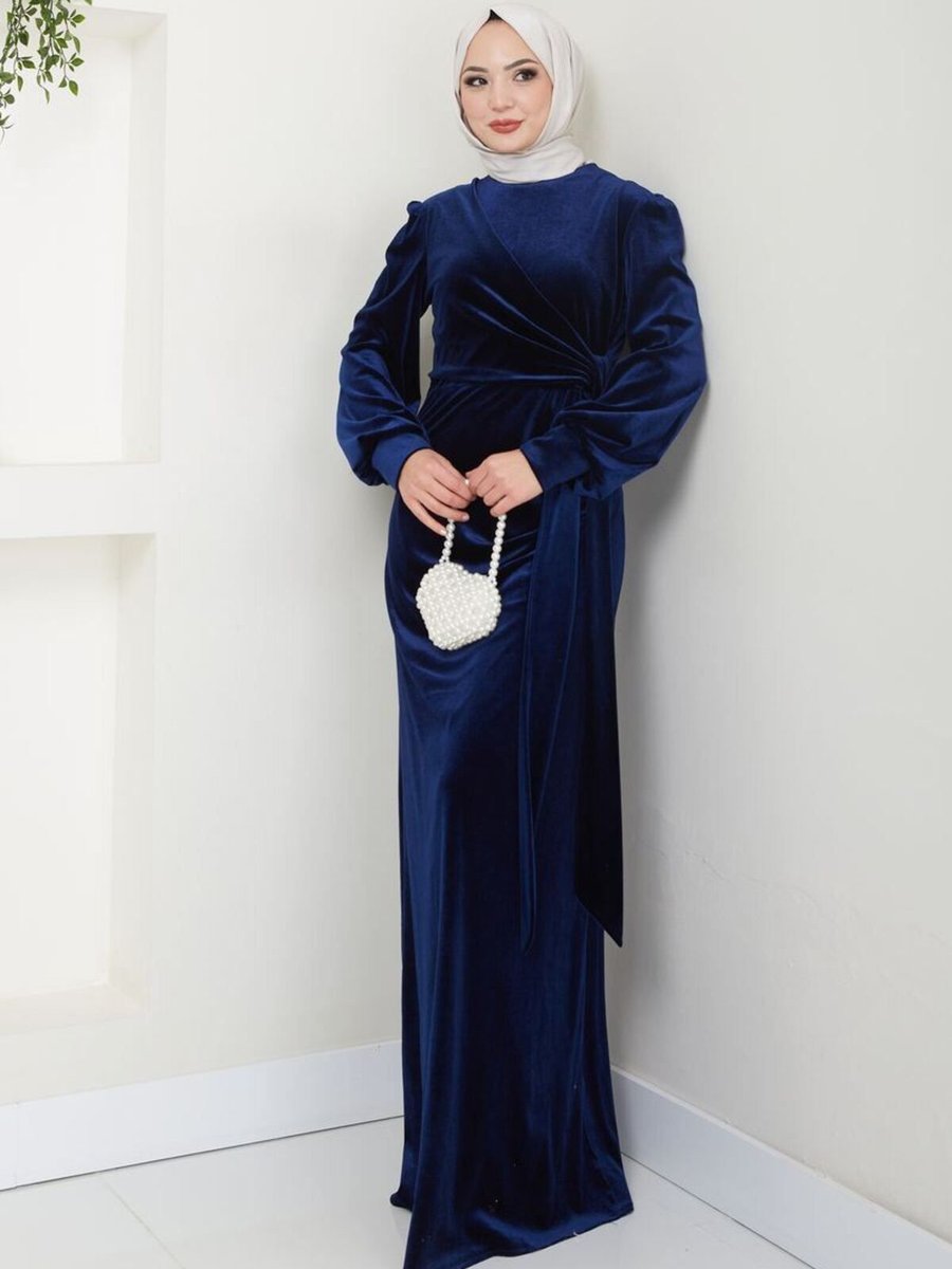 Ayşe Melek Giyim Moda Abiye Kadife Elbise