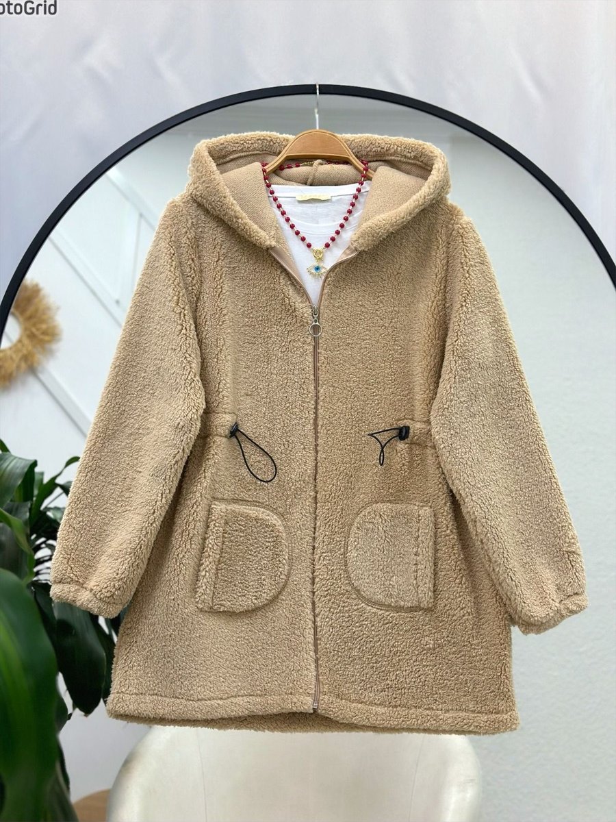 Yedilale Peluş Fermuarlı Ceket