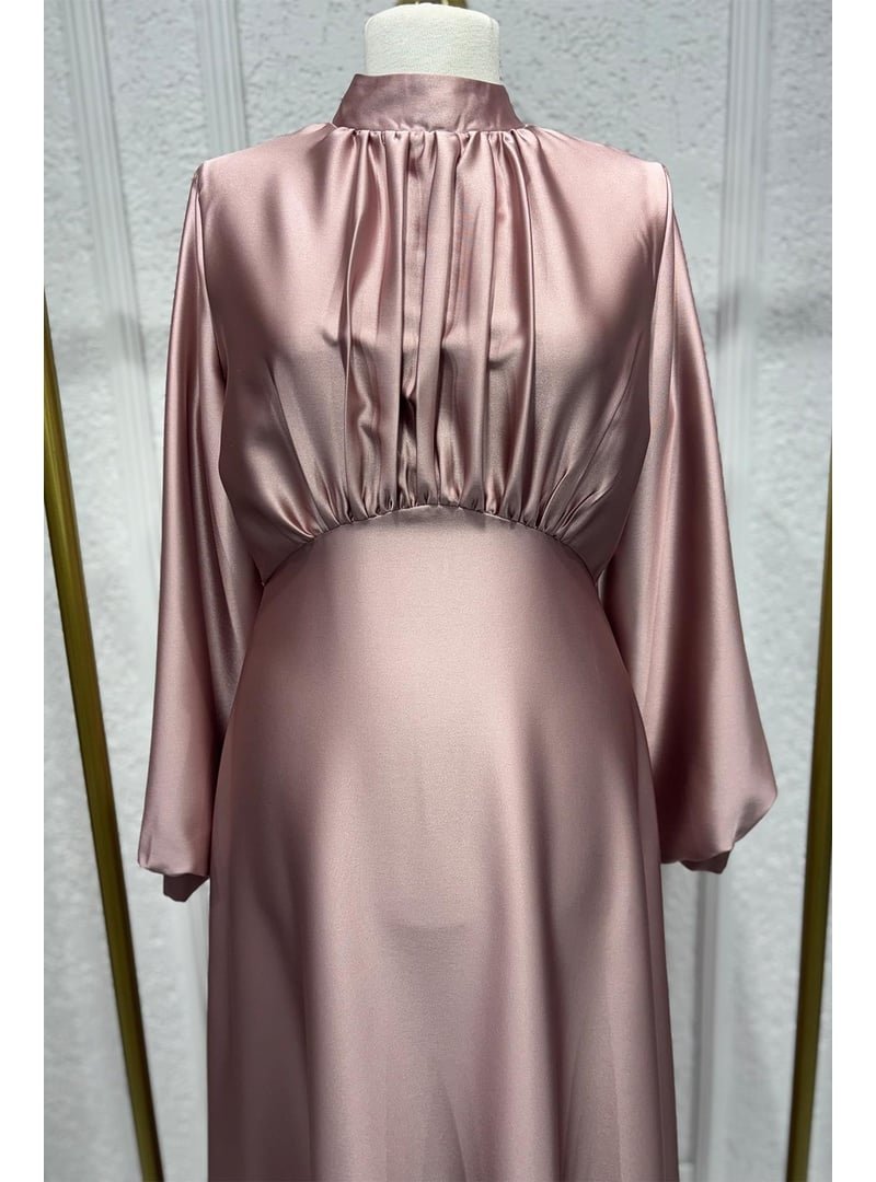 Hakimoda Pudra Gülnun Saten Abiye Elbise