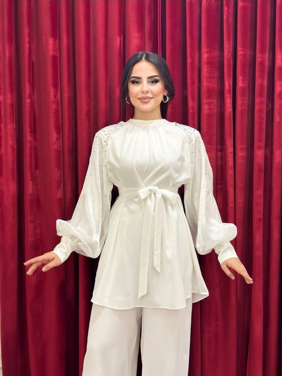 Jupe Taş Kolu Organze Gömlek