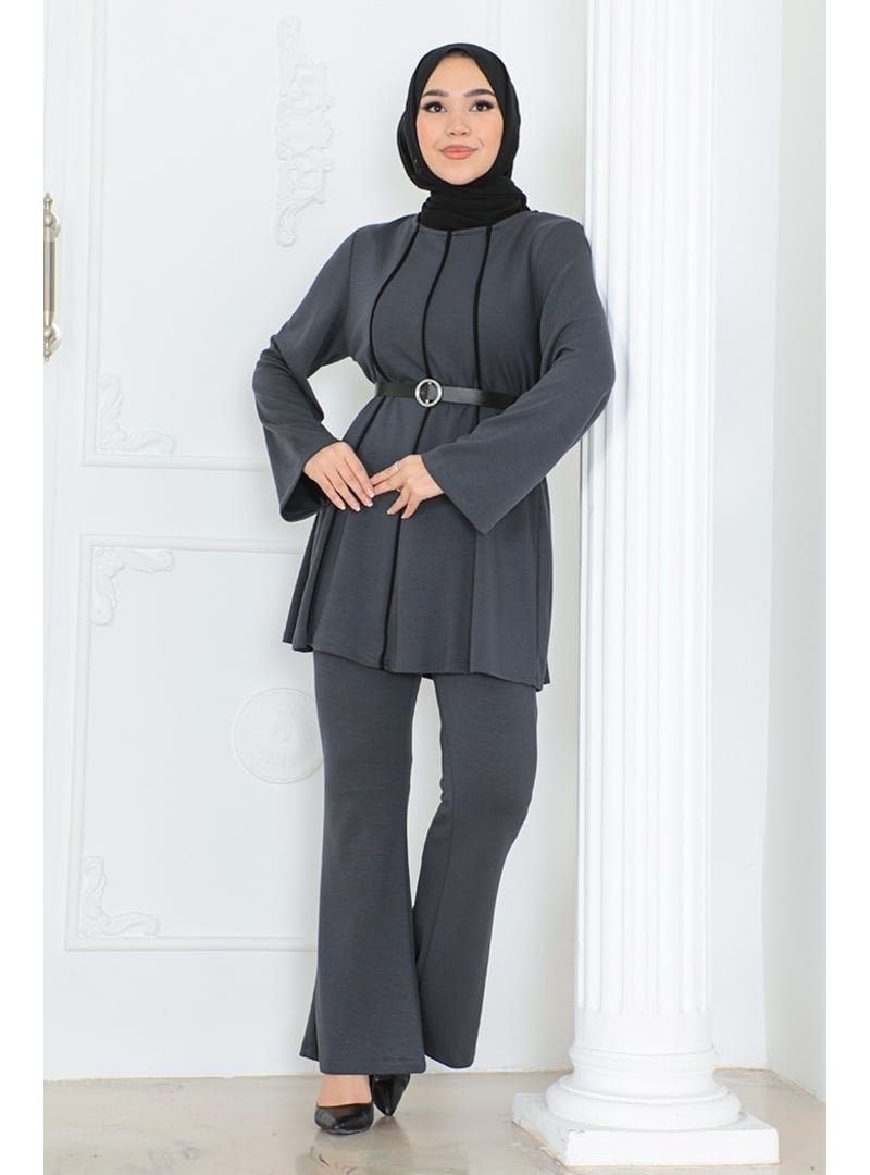 Bestenur Antrasit River Tunik Pantolon İkili Takım
