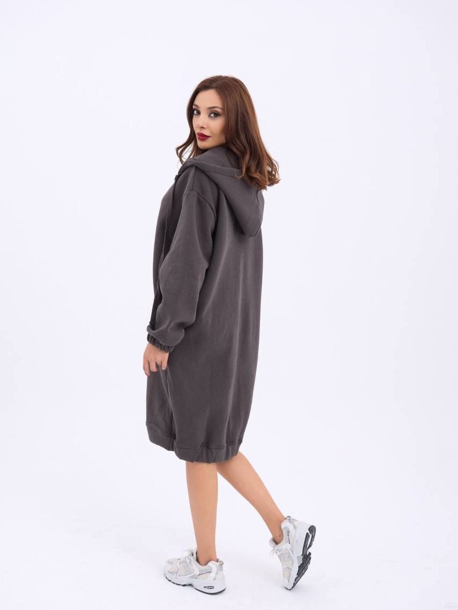 Moneta Anita Oversize Fermuar Kapamalı Kapüşonlu Sweatshirt