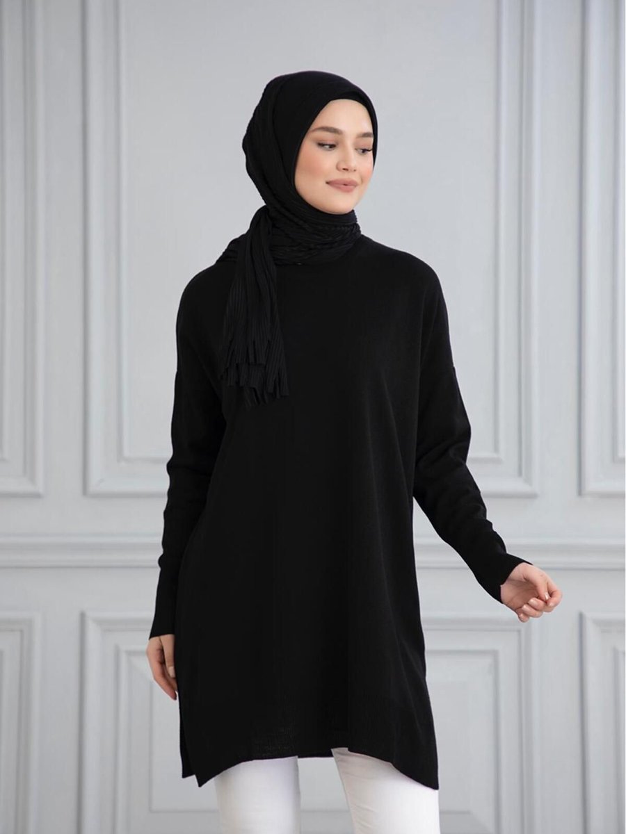 Gülce Moda İnce Merserize Oversize Salaş Triko Tunik