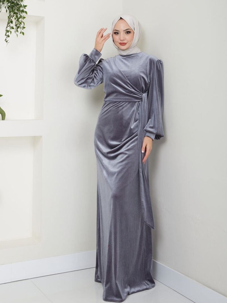 Ayşe Melek Giyim Moda Abiye Kadife Elbise