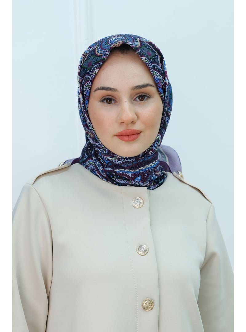 Locco Moda Mürdüm Etnik Desen Soft Eşarp
