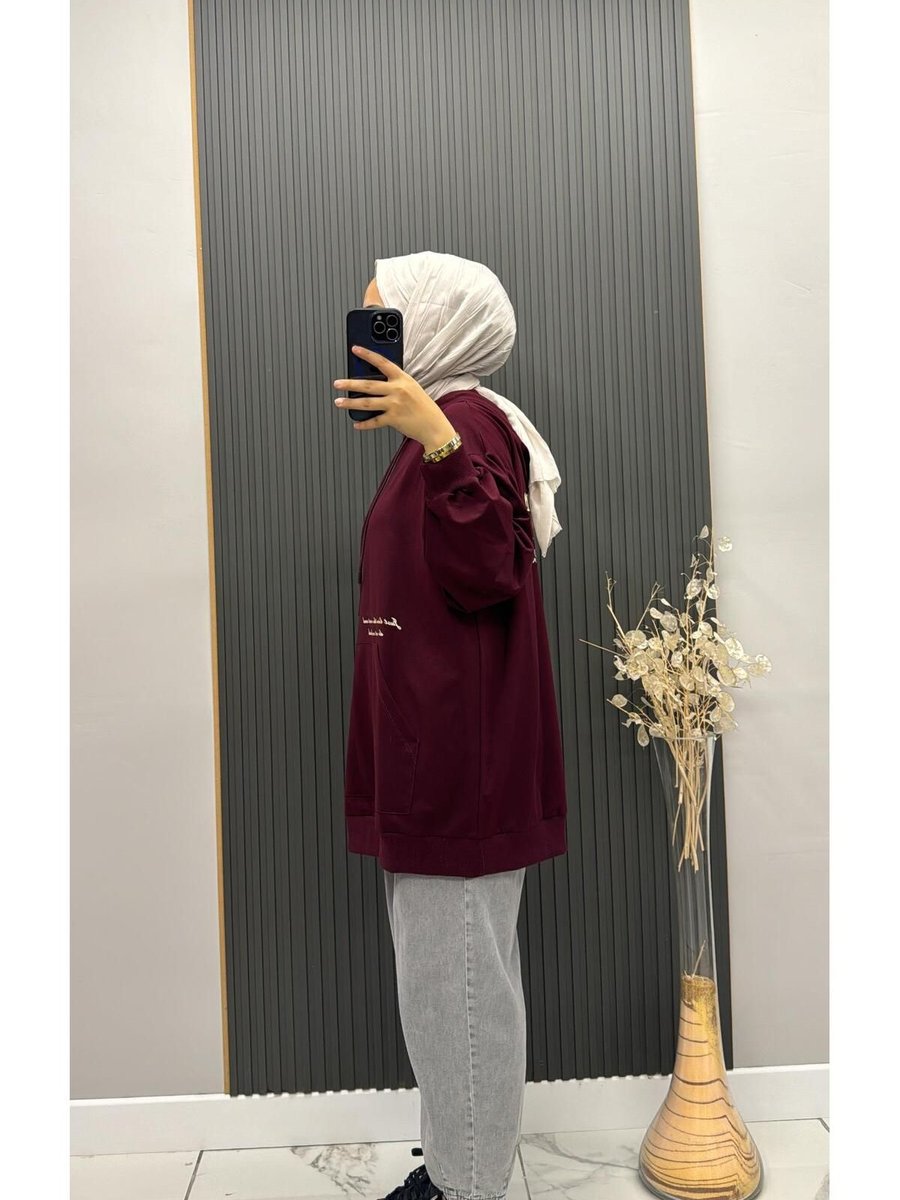 İkoll İkoll Kapüşonlu Cepli Sweat Yazılı