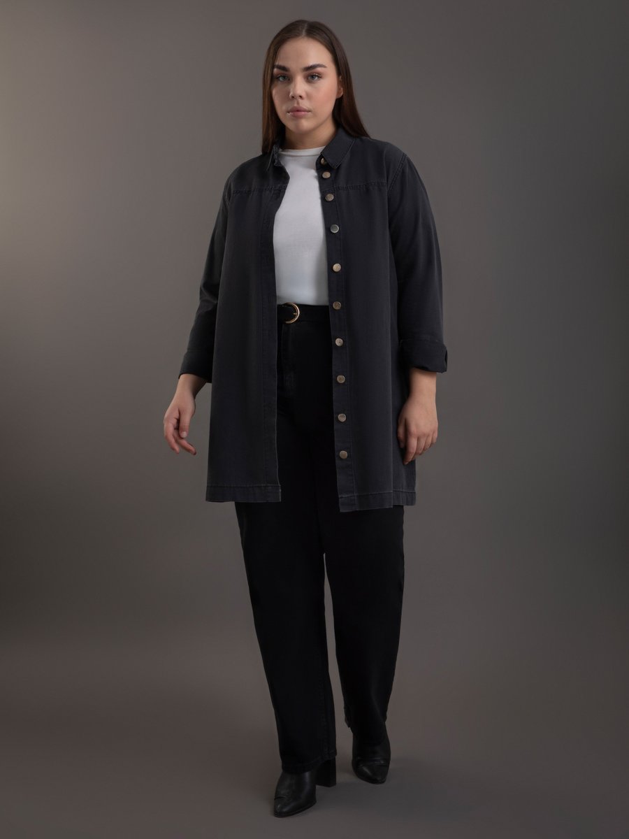 Alia Siyah Straight Fit Denim Pantolon