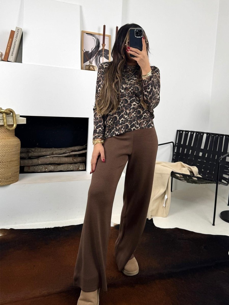 Sohotique By P Kahverengi Triko Bol Paça Pantolon