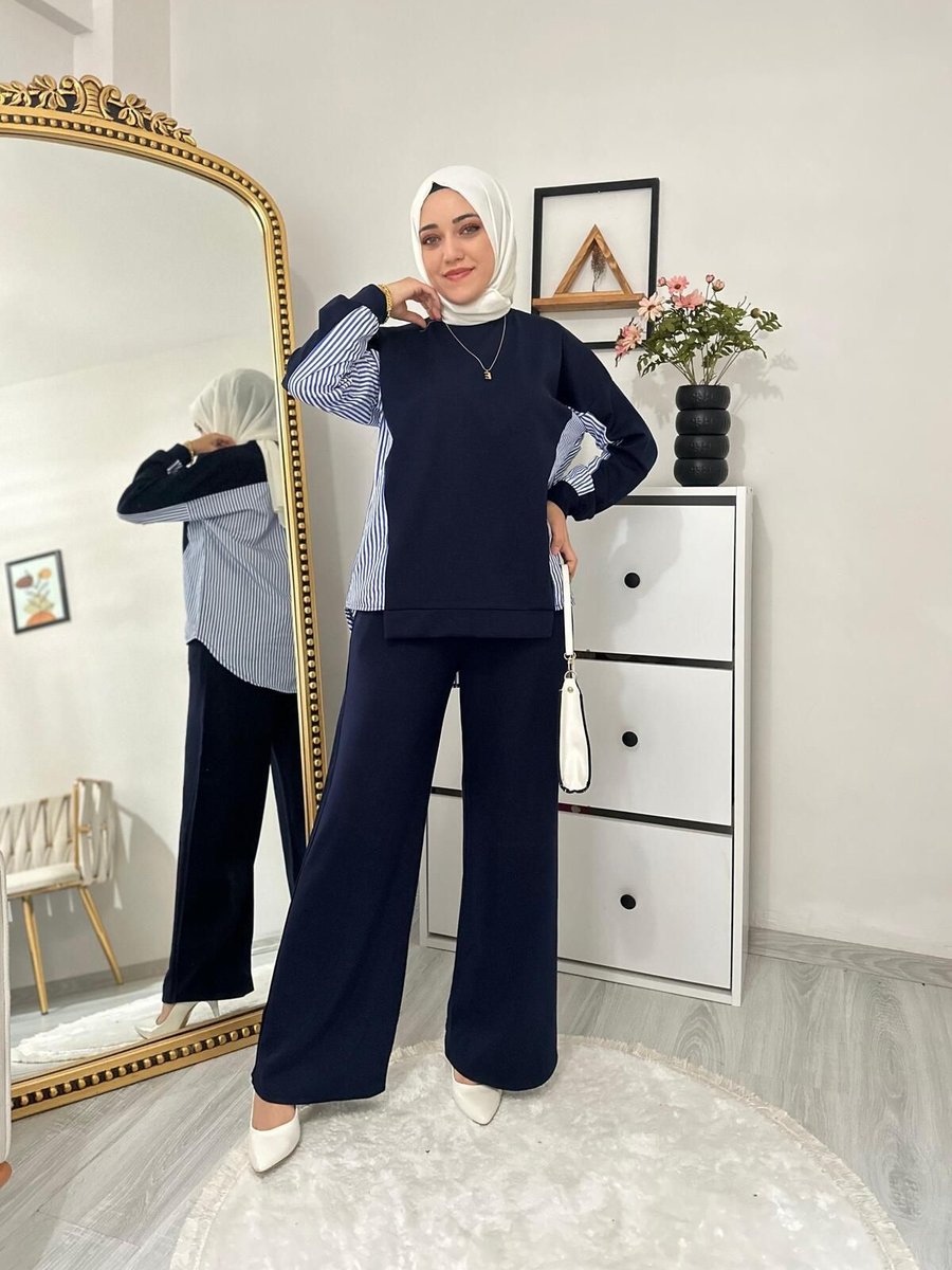 Moda Krash Çizgili Gömlek Bin Spor Takım