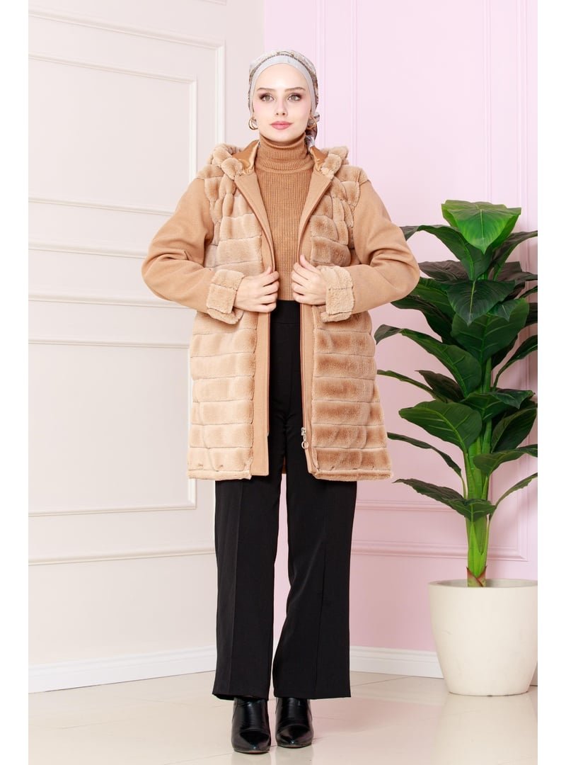 Sevitli Camel Kürklü Kaşe