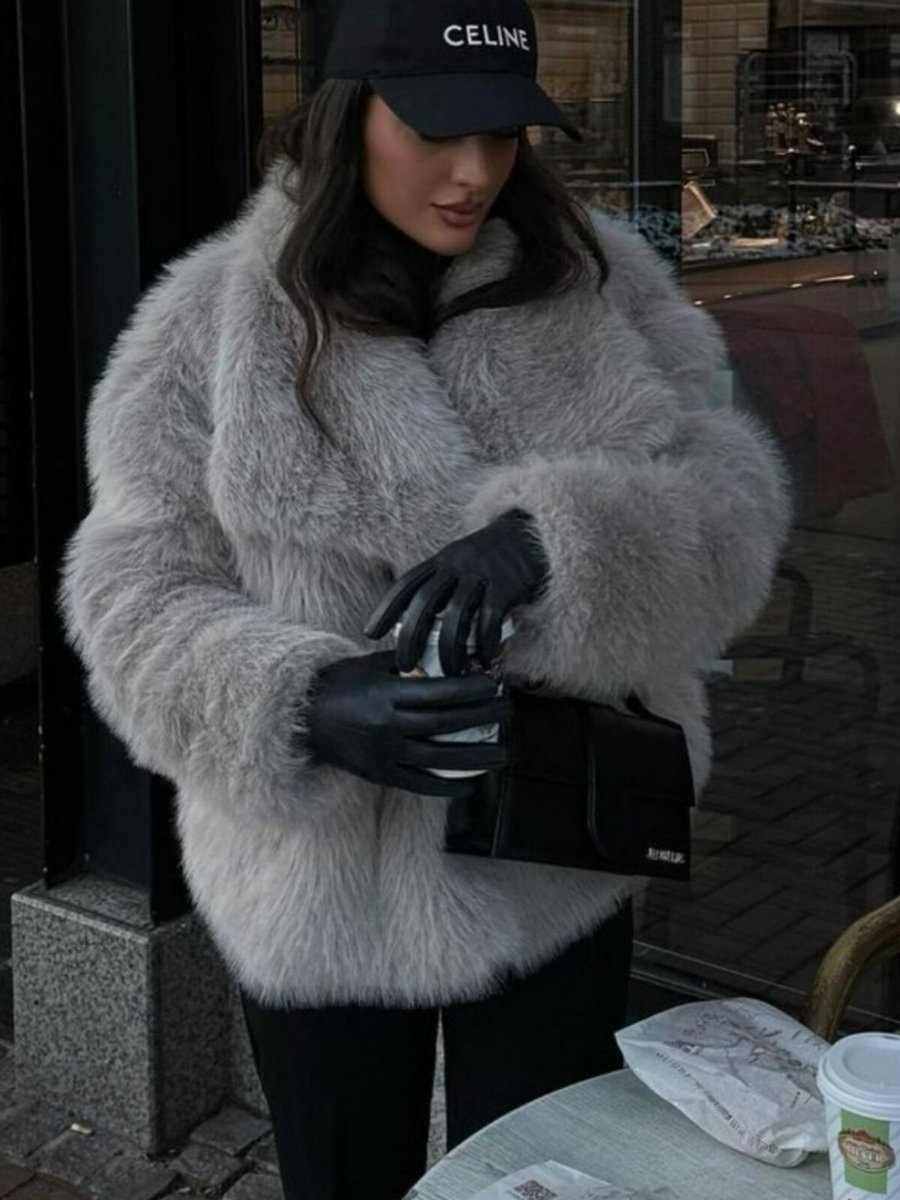 Ada Style Gri Kürk Mont
