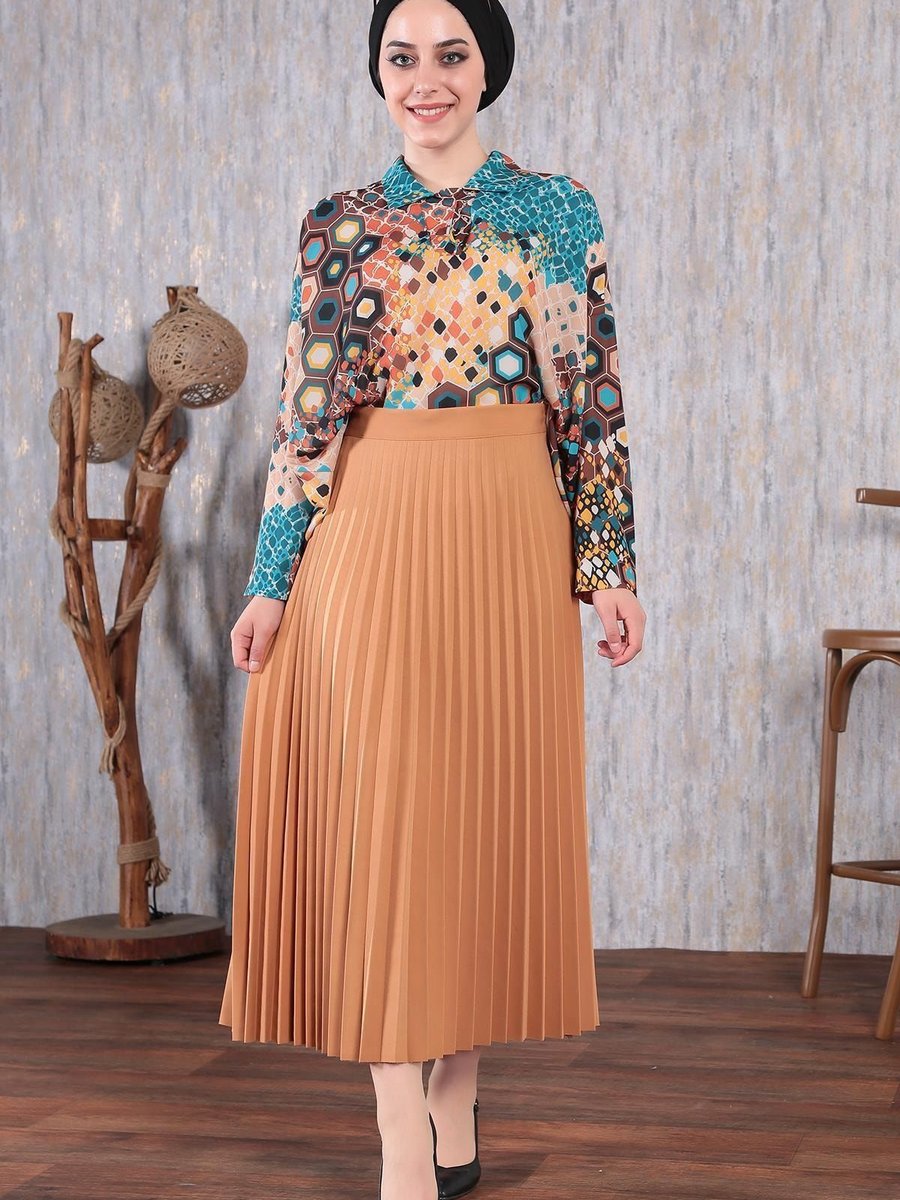 Moda Gülay Vizon Pliseli Etek