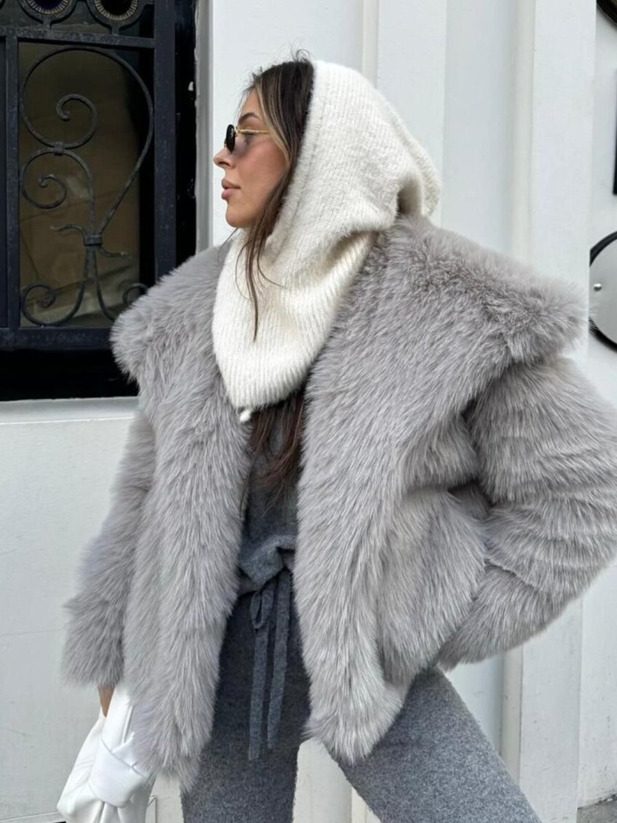 Ada Style Gri Zr Model Astarlı Premium Kürk