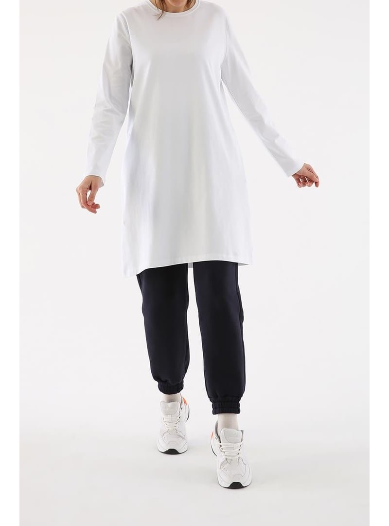 Allday Beyaz Büyük Beden Süprem Sweat Tunik