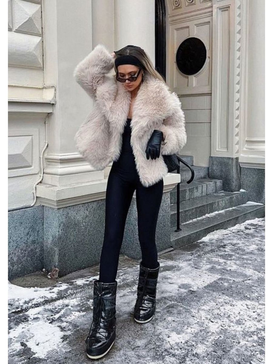 Ada Style Bej Yumuşak Premium Kürk Mont