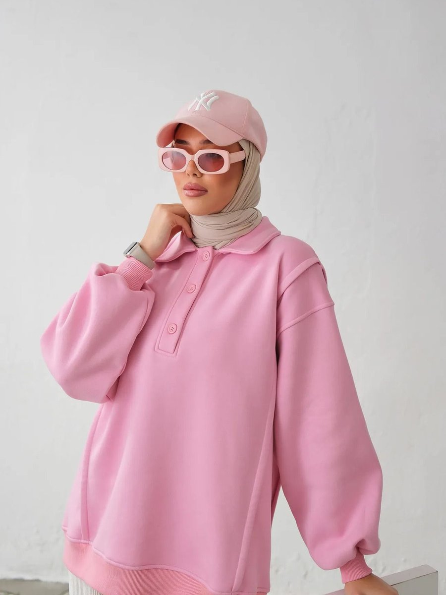 Esilapark Vera Sweatshirt Şardonlu İplik Kumaş Oversize