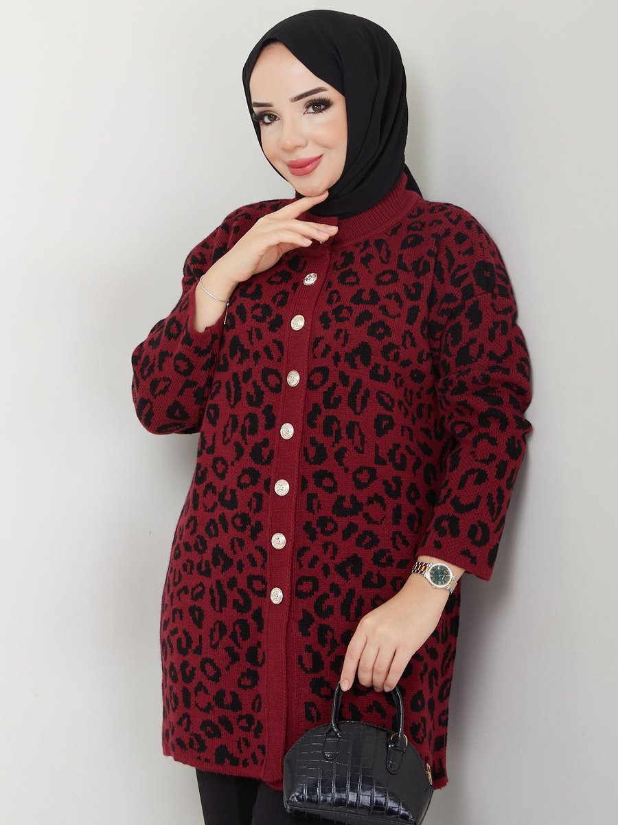 Pamuk Butik Leopar Triko Hırka