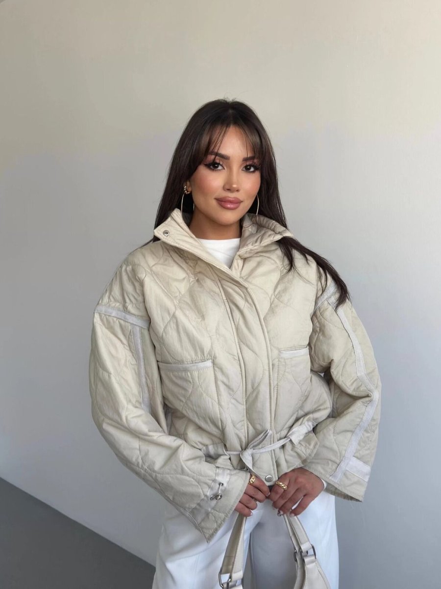 VOLT CLOTHİNG Bej Kapitone Oversize Mont