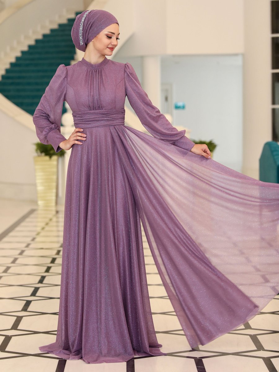 Azra Design Lavanta Abiye Elbise