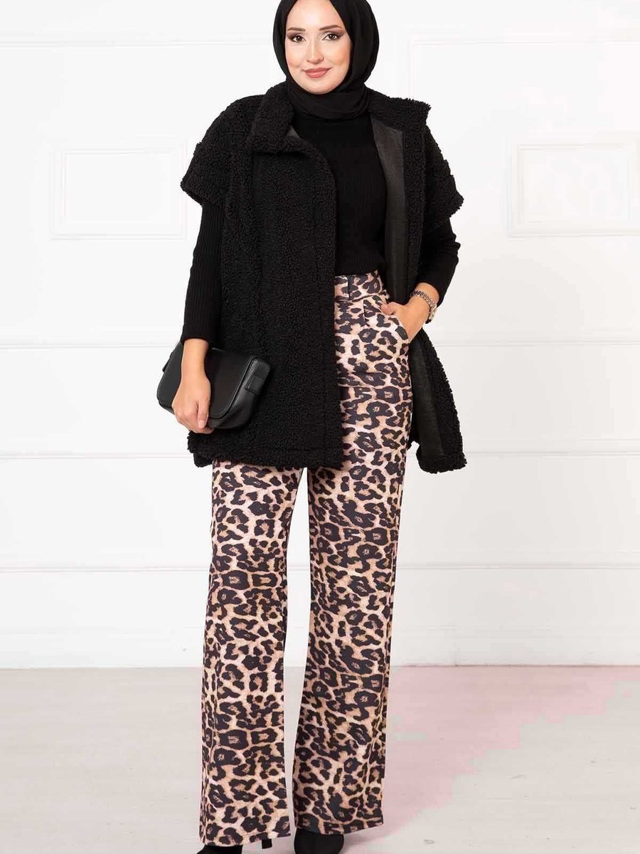 Ebrutesettür Leopar Desenli Pantolon