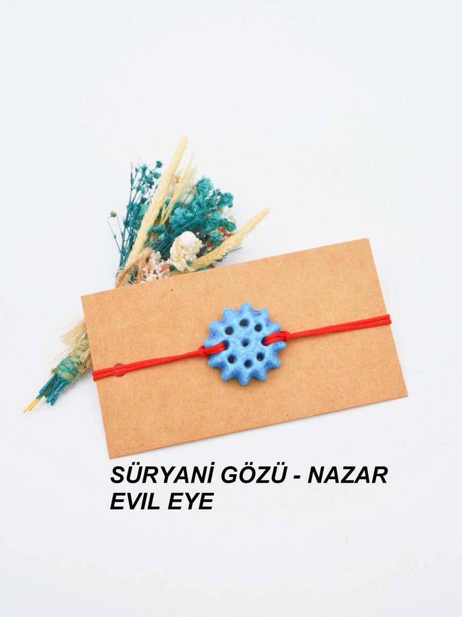 Stoneage Kırmızı Süryani Gözü Bileklik